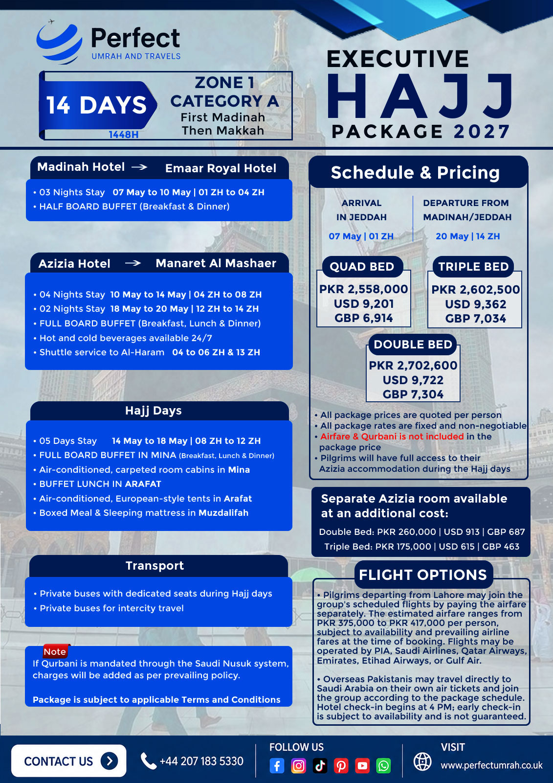 Hajj Package 14 Days - Category A